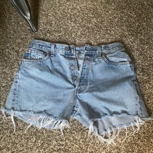 Vintage Levi’s 503 light blue shorts